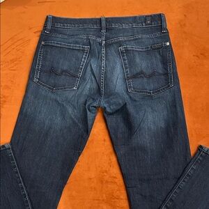 7 For All Mankind Dark Blue Straight Jeans